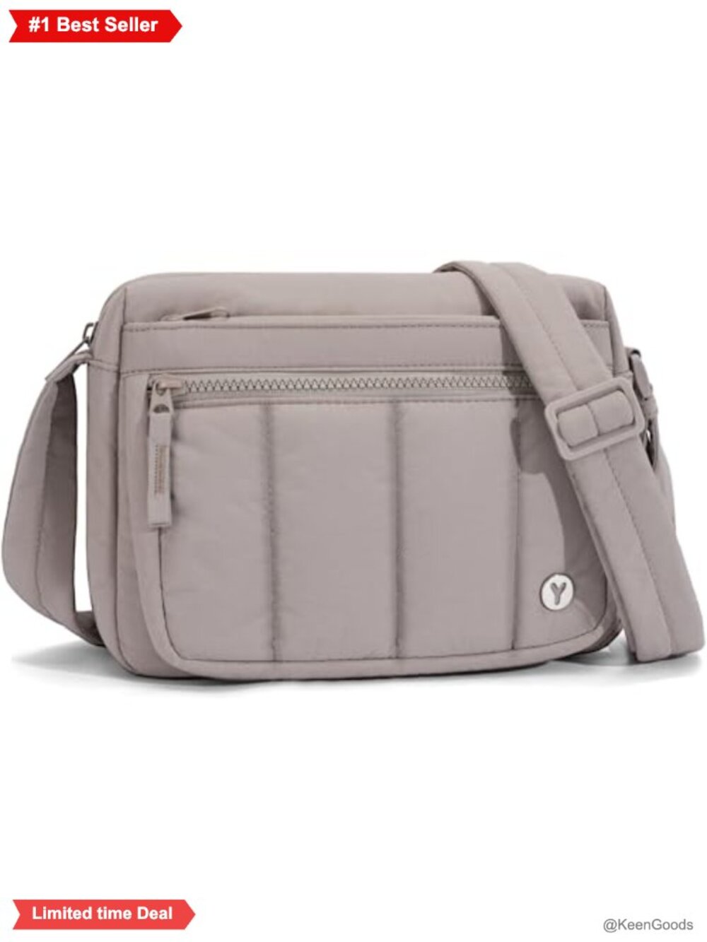 Quilted Nylon Puffer Crossbody Bag Lightweight Travel Purse
